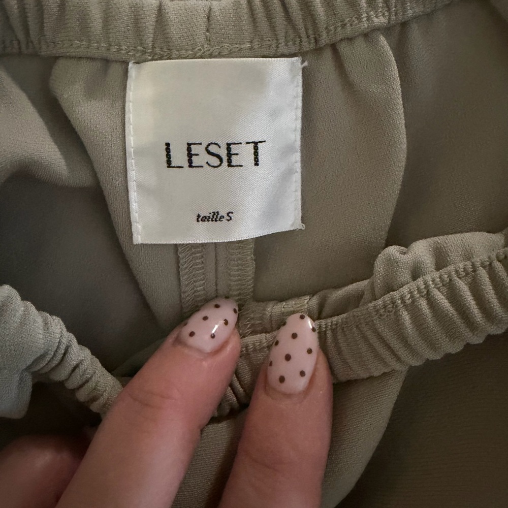 LESET Arielle Beige Wide-Leg Trousers - Picture 2 of 4